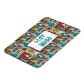 Kunstontwerp van dun dier collage Folk Magneet (Linkerzijde)