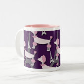 Kunstontwerp van het pop-uppatroonpatroon van Pari Tweekleurige Koffiemok (Voorkant links)