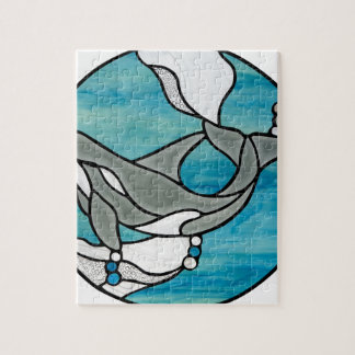 Kunstontwerp voor de Glas in lood van Orca Whale Legpuzzel