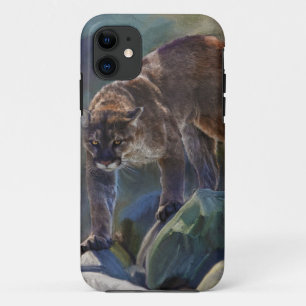 Kunstontwerp voor de prowling Cougar Mountain Lion iPhone 11 Hoesje