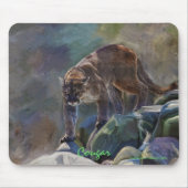 Kunstontwerp voor de prowling Cougar Mountain Lion Muismat (Voorkant)