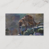 Kunstontwerp voor de prowling Cougar Mountain Lion Visitekaartje (Achterkant)