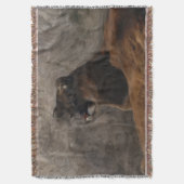 Kunstontwerp voor de rustende Cougar Mountain Lion Deken (Voorkant Verticaal)