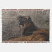 Kunstontwerp voor de rustende Cougar Mountain Lion Deken (Voorkant)