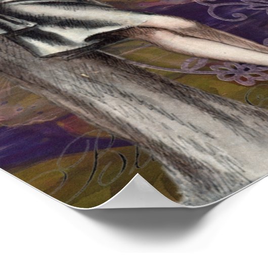  kunstontwerp voor deco Flapper Lady Poster (Hoek)