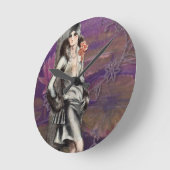  kunstontwerp voor deco Flapper Lady Ronde Klok (Hoek)