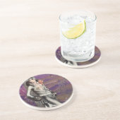  kunstontwerp voor deco Flapper Lady Zandsteen Onderzetter (Zijkant)