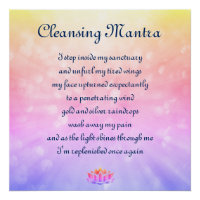 Kunstontwerp voor genezing, reiniging Mantra Poem