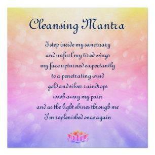 Kunstontwerp voor genezing, reiniging Mantra Poem Perfect Poster
