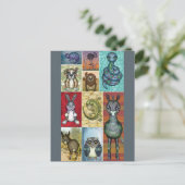 Kunstontwerp voor het collage-vouwschildpad briefkaart (Staand voorkant)