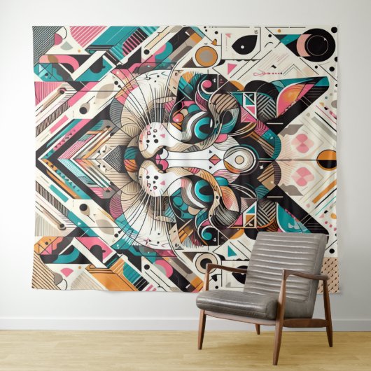 Kunstontwerp voor katten wandkleed (In Situ (horizontaal))