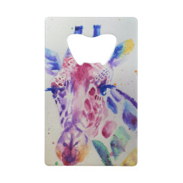Kunstontwerp voor kleurrijke Giraffe Dierlijke Wat Creditkaart Flessenopener