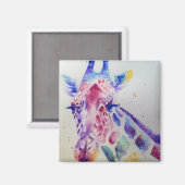 Kunstontwerp voor kleurrijke Giraffe Dierlijke Wat Magneet (Voorkant / Achterkant)