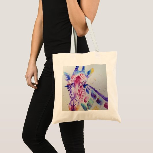 Kunstontwerp voor kleurrijke Giraffe Dierlijke Wat Tote Bag (Voorkant (product))