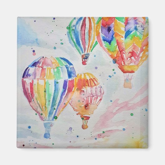 Kunstontwerp voor kleurrijke hot-luchtballon Water Magneet (Voorkant)