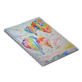 Kunstontwerp voor kleurrijke hot-luchtballon Water Notitieboek (Rechterzijde)