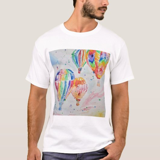 Kunstontwerp voor kleurrijke hot-luchtballon Water T-shirt (Voorkant)