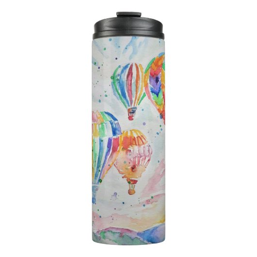 Kunstontwerp voor kleurrijke hot-luchtballon Water Thermosbeker (Voorkant)