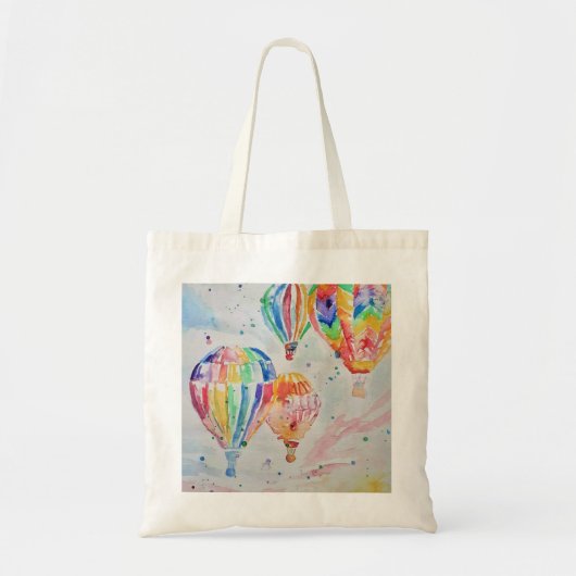 Kunstontwerp voor kleurrijke hot-luchtballon Water Tote Bag (Voorkant)