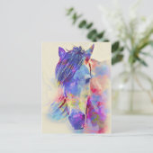 Kunstontwerp voor kleurrijke paarden briefkaart (Staand voorkant)