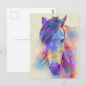 Kunstontwerp voor kleurrijke paarden briefkaart (Voorkant / Achterkant)