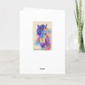 Kunstontwerp voor kleurrijke paarden kaart (Achterkant)