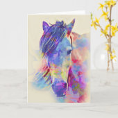 Kunstontwerp voor kleurrijke paarden kaart (Gele Bloem)