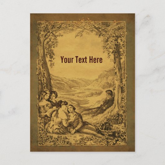  kunstpaar Picnic  Briefkaart (Voorkant)