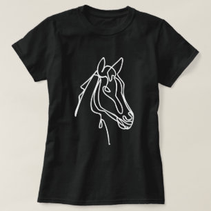 Kunstpaard zwart op shirt voor vrouwen