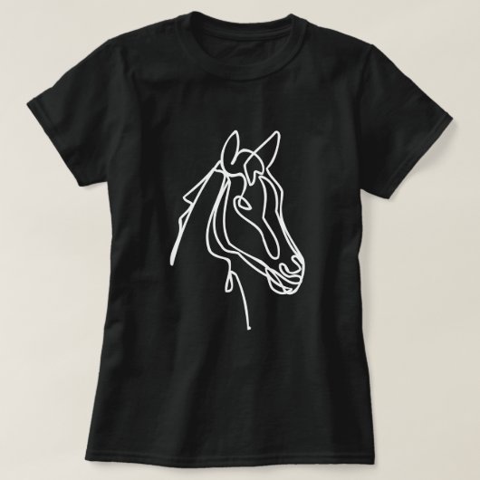 Kunstpaard zwart op shirt voor vrouwen (Design voorkant)