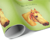  Kunstpaarden Hoofd Aangepaste verjaardag Cadeaupapier (Rol Hoek)