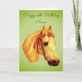 Kunstpaarden Hoofd Aangepaste verjaardag Kaart (Voorkant)