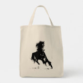 Kunstpaarden met zwarte en witte Pop Tote Bag (Achterkant)
