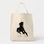 Kunstpaarden met zwarte en witte Pop Tote Bag (Voorkant)