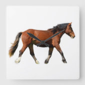 Kunstpaarden schilderen vierkante klok (Voorkant)