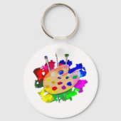 Kunstpalet en penselen sleutelhanger (Voorkant)