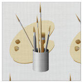 Kunstpalet en penselen stof (Close Up)