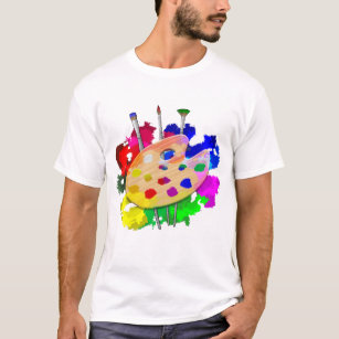 Kunstpalet en penselen t-shirt