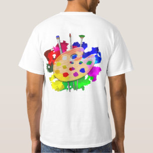 Kunstpalet en penselen t-shirt