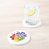 Kunstpalet en penselen zandsteen onderzetter (Zijkant)