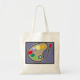 kunstpalet van kleuren tote bag