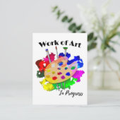 Kunstpaletpenselen in uitvoering briefkaart (Staand voorkant)