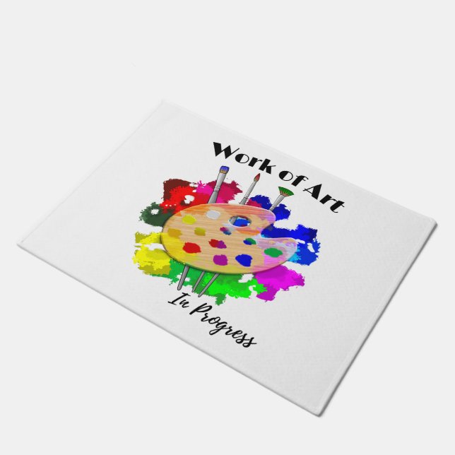 Kunstpaletpenselen in uitvoering deurmat (Schuin)