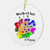 Kunstpaletpenselen in uitvoering keramisch ornament (Links)