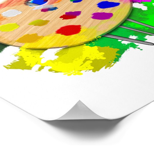 Kunstpaletpenselen in uitvoering poster (Hoek)