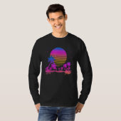 Kunstpalmen met dampgolven 90 s Retro 80's estheti T-shirt (Voorkant volledig)