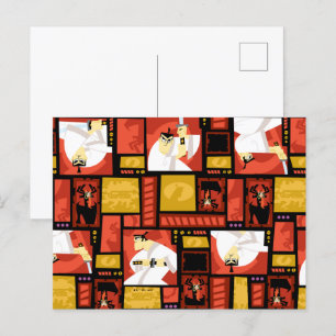 Kunstpaneelpatroon Samurai Jack & Aku Briefkaart