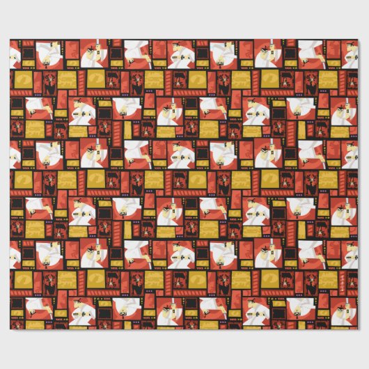 Kunstpaneelpatroon Samurai Jack & Aku Cadeaupapier (Vlak)