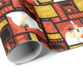 Kunstpaneelpatroon Samurai Jack & Aku Cadeaupapier (Rol Hoek)