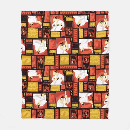 Kunstpaneelpatroon Samurai Jack & Aku Fleece Deken (Voorkant)